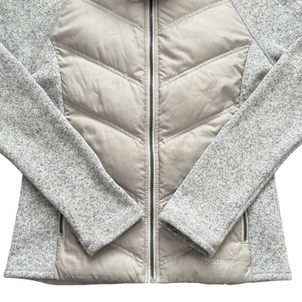 Marmot Women Jacket Medium Thea 700 Fill Down Insulate Gray Puffer Fleece Winter - Picture 3 of 16